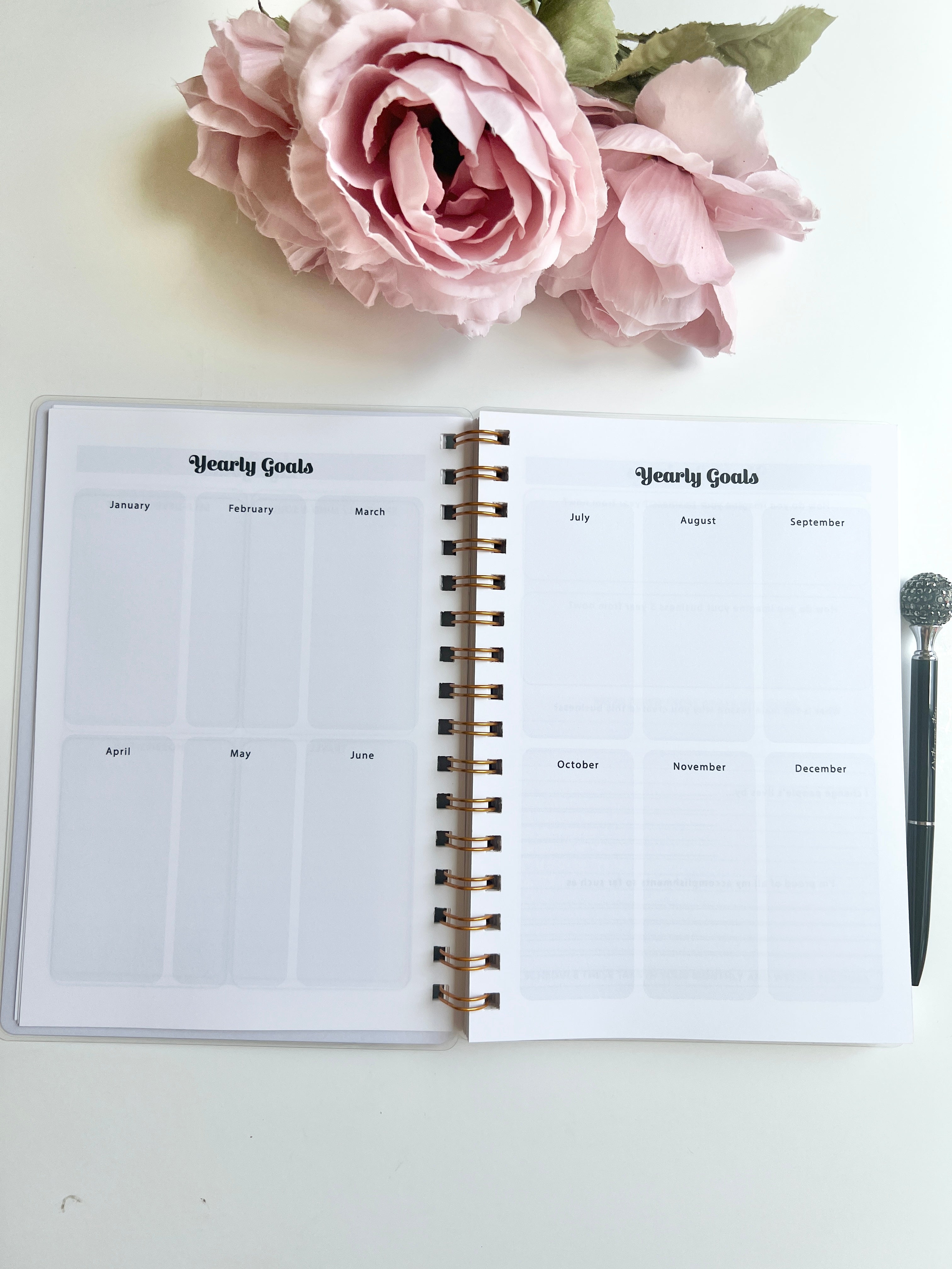 Floral Level Up Business Planner A5 Size - Undated