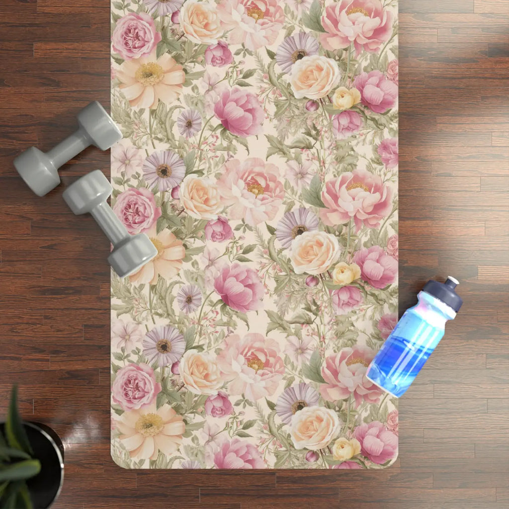 Pink Flowers Yoga Mat – Natural Rubber - Dipaliz